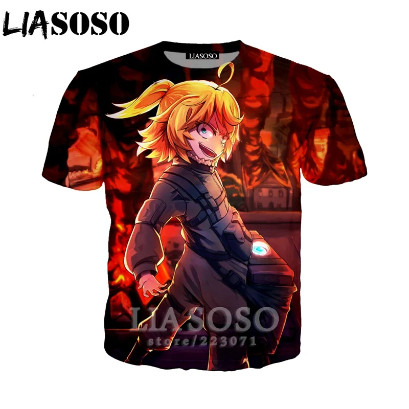 LIASOSO, летняя мужская и женская толстовка, 3D принт, аниме, Youjo Senki Saga of Tanya the Evil, футболка, короткий рукав, топ, пуловер, B086-03 - Цвет: 13