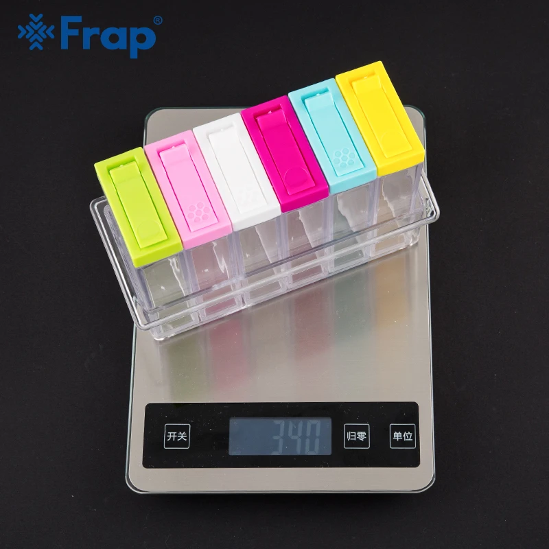 Frap Herb& Spice Tools 6Pcs/Set Spice Box Kitchen Spice Storage Bottle Jars Transparent PP Salt Pepper Cruet Storage Container