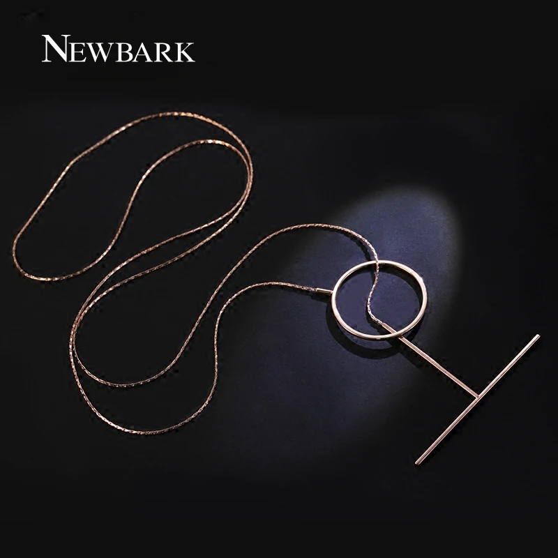 Newbark моде длинные цепочки Медь Цепочки и ожерелья для Для женщин простой круг с