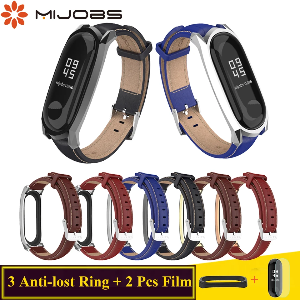 Mi jobs mi Band 4 3 ремешок из натуральной кожи ремешок для Xiaomi mi Band 4 3 браслет Смарт-часы ремешок аксессуары mi Band 3 ремешок