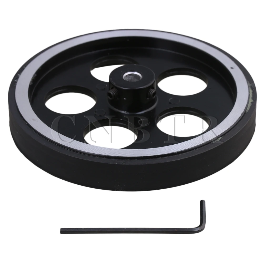 

CNBTR300x6mm Silver Industrial Aluminum Rubber Rotary Encoder Measuring Wheels with Wrench for Measuring Conveying Speed & Posi