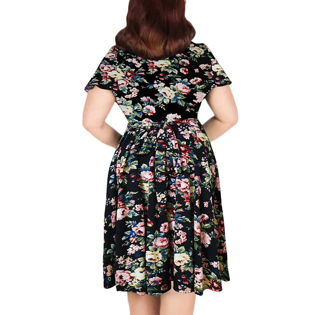 JAYCOSIN женское летнее платье больших размеров богемное с v образным вырезом и