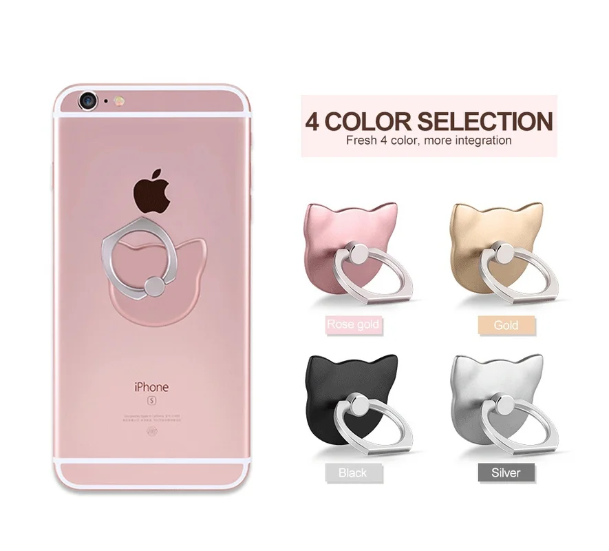 360 Degree Cat Ear Mobile Phone Finger Ring Holder Stand Mount Charging Support Universal Bracket for iPhone Xiaomi iPad Samsung |