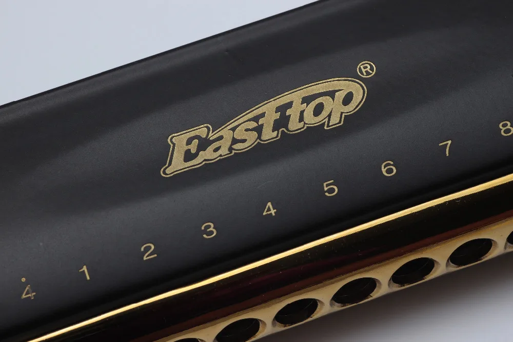 Профессиональная Хроматическая гармоника EASTTOP T1664 с 16 отверстиями латунная