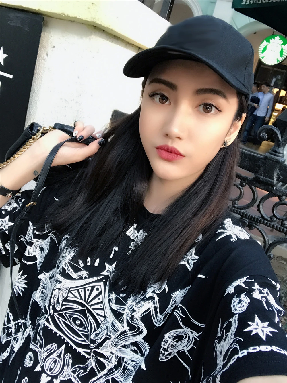 Harajuku 2018 летняя новая женская Повседневная футболка большого размера Ретро с