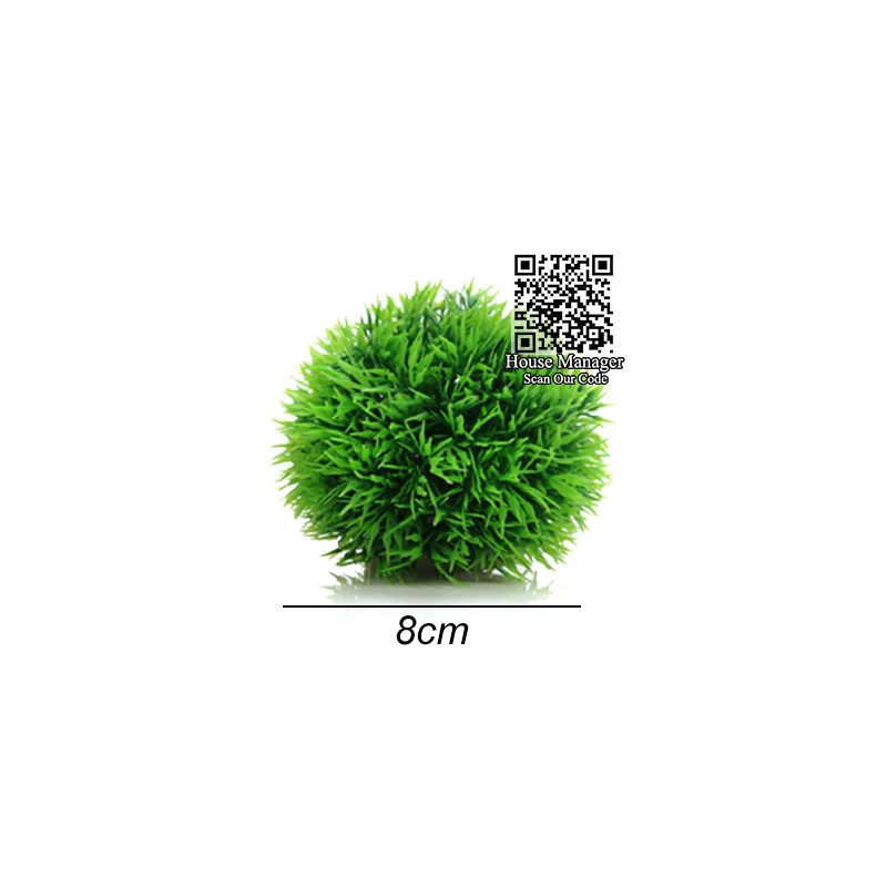 Aquarium Decoration Artificial Waterweed Moss Grass Ball 2 Colors Ornaments to Simulate Aquatic Plants for Fish Tank Landscape - Цвет: Dia8cm Green