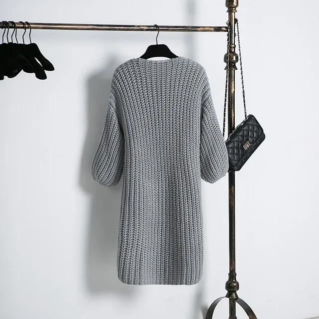 2019 Women Winter Cardigans Knitting Patterns Sweater Long Sleeve Loose Wool Warm Tops |