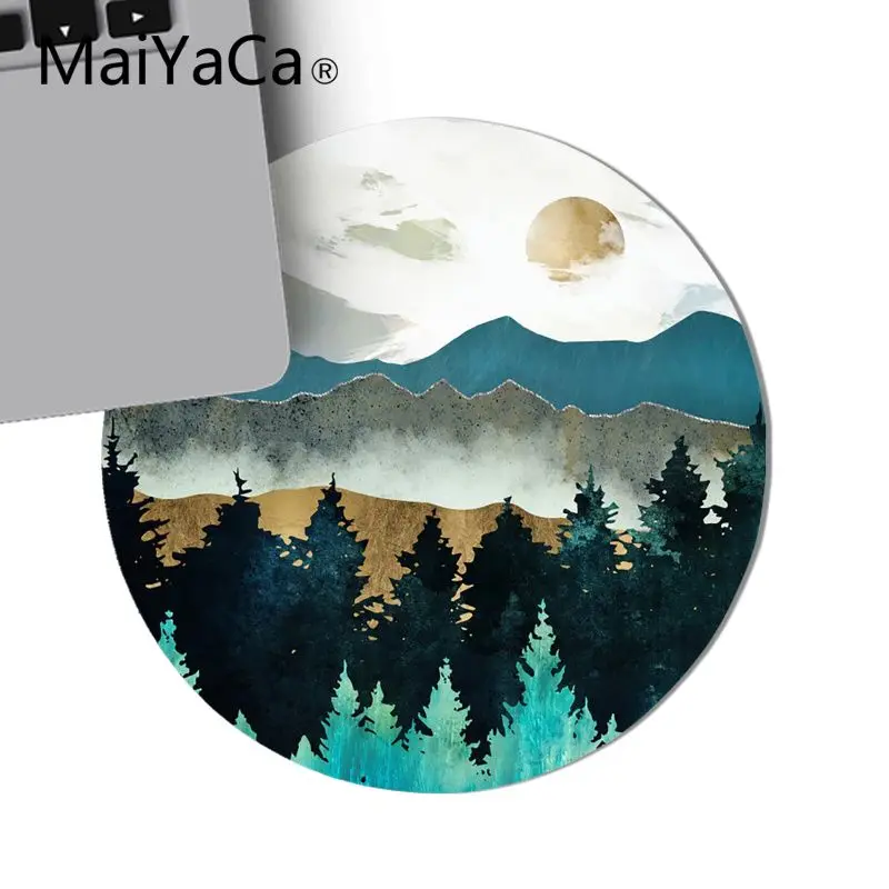 MaiYaCa Индиго горы офисных мышей геймер мягкий круглый коврик для мышки с аниме Новые супер мило игровой коврик для Мыши для ноутбуков Gamer