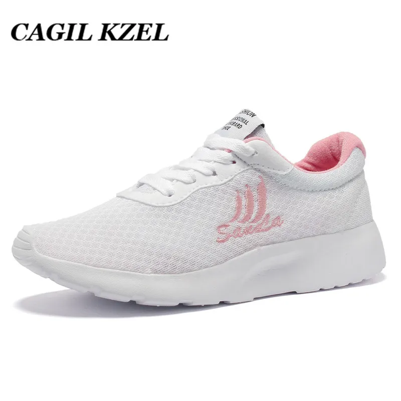 CAGILKZEL/2019 летние кроссовки женская обувь с дышащей сеткой на шнуровке tenis feminino