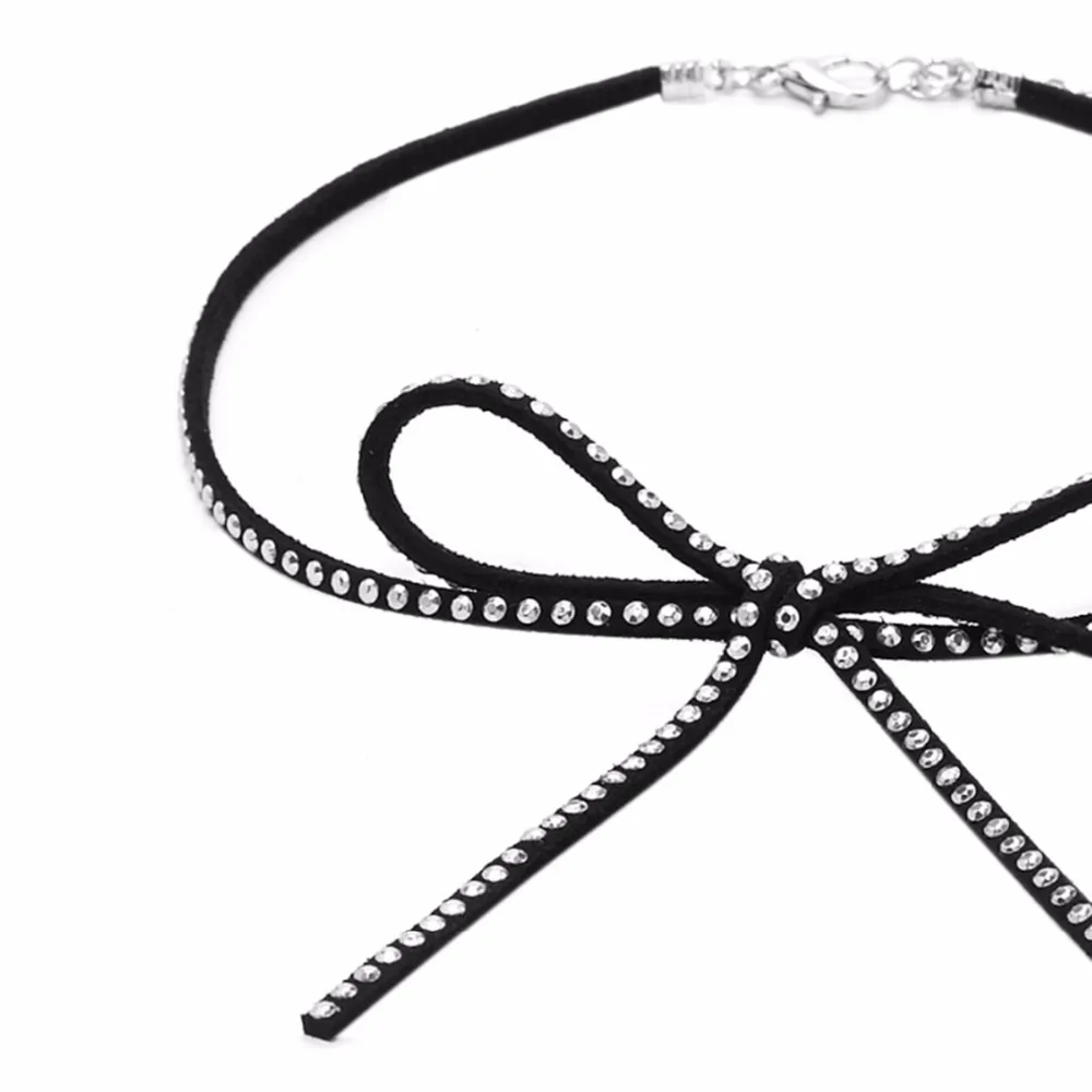 Sexy Long Bowknot Choker Necklace Women Fashion Accessories Golden And Silver Bohemian Bijoux Femme Collares | Украшения и
