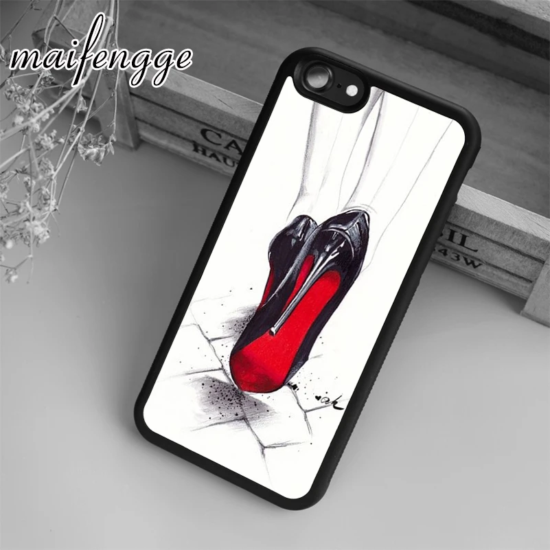 Фото Maifengge чехол с изображением дьявола Louboutin для iPhone 5 6 6s 7 8 plus X XR XS max 11 12 Pro Samsung Galaxy S7edge