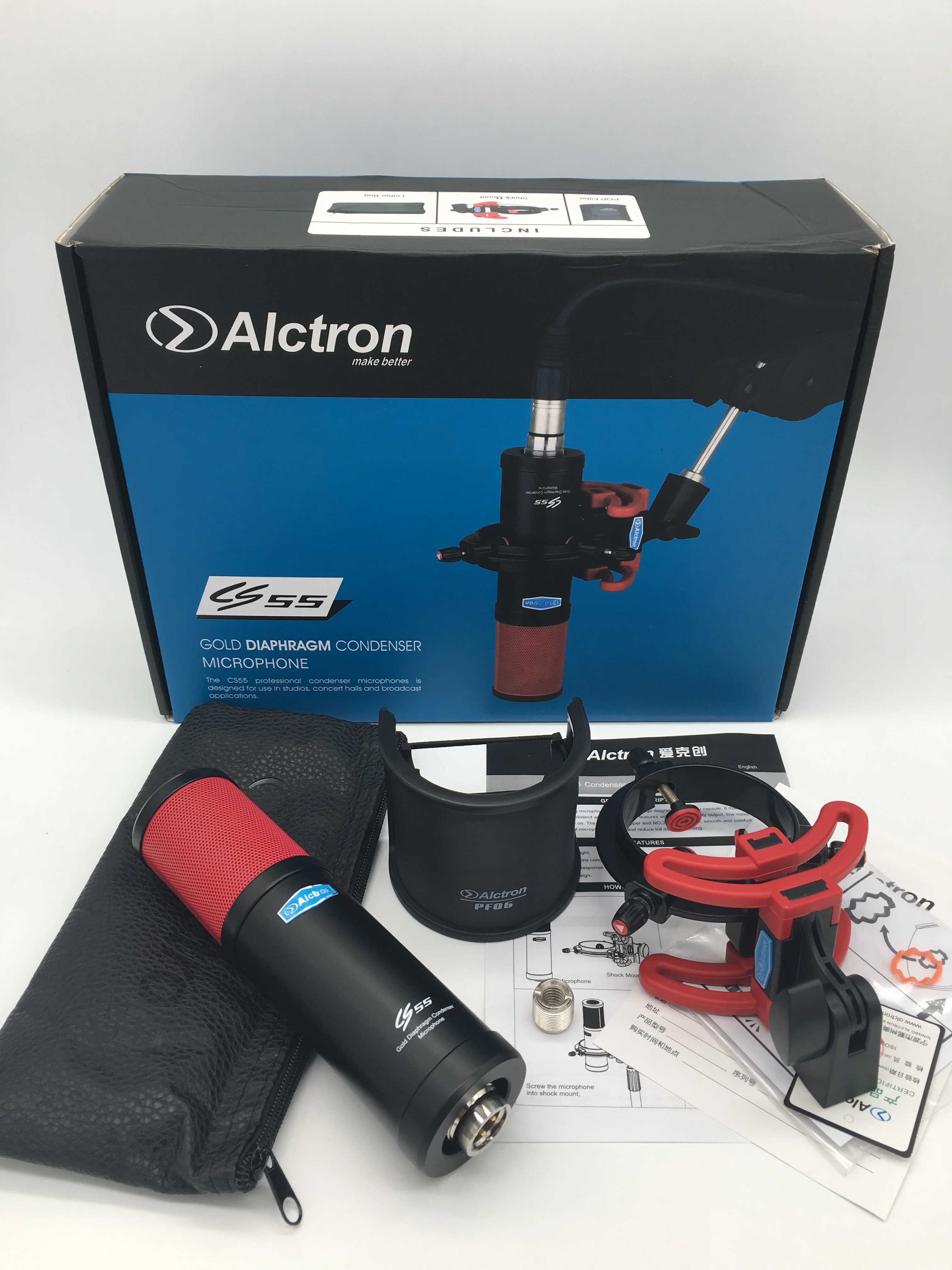 Конденсаторный микрофон Alctron CS55 с большой диафрагмой записывающий для студии