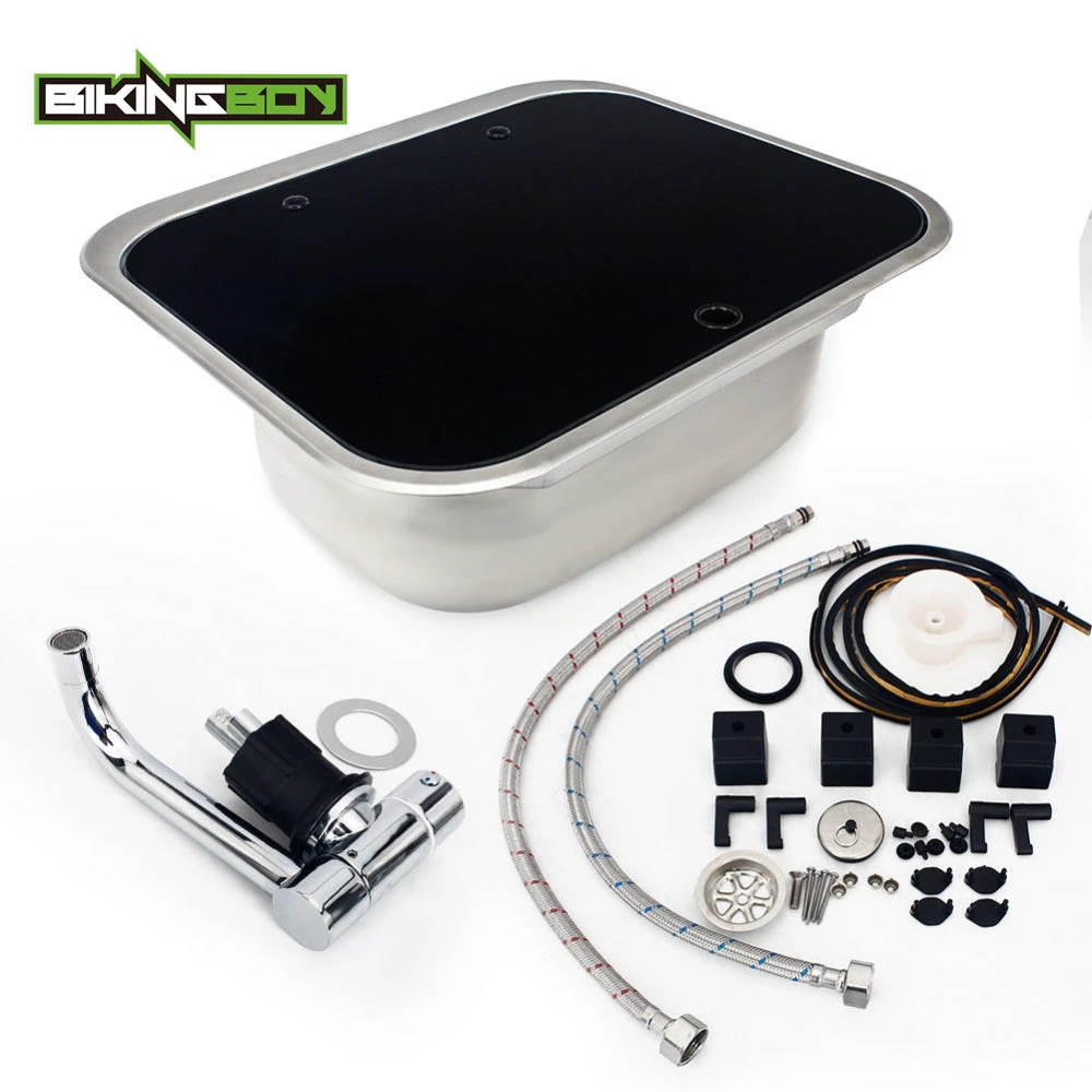 BIKINGBOY RV Caravan Camper раковина из нержавеющей стали для мытья рук кухонная + крышка