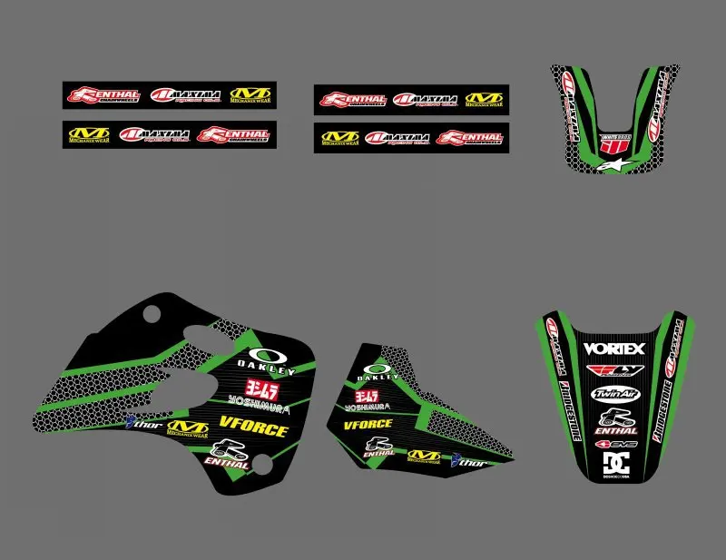 NICECNC 0447 команда графика фоны наклейки Наборы для Kawasaki KX80 1994 1995 1996 1997 KX 80|sticker kit|team