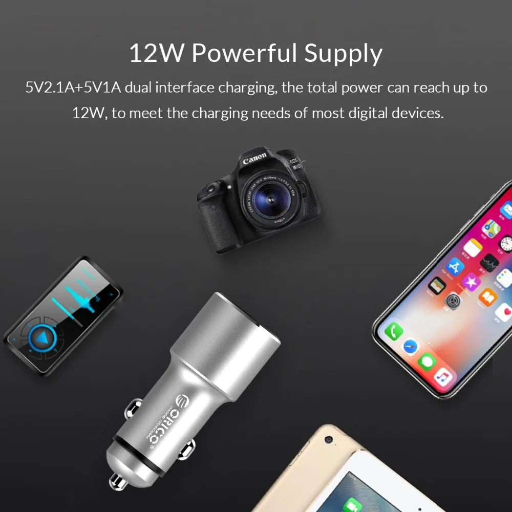 ORICO мини двойной порты usb универсальный 12 Вт Quick Charge 3 0 быстрый автомобиль зарядное