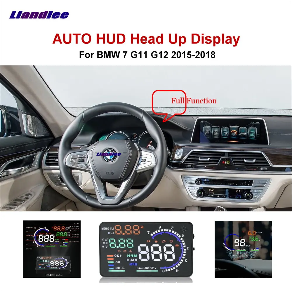 Автомобильный проекционный дисплей Liandlee HUD для BMW 7 G11 G12 E60 E36 2015 2018 безопасный