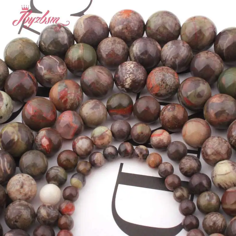 4 6 8 10 12mm Round Multicolor Rainfrest Agates Natural Stone Beads For DIY Necklace Bracelets Jewelry Making 15&quot Free Shipping |