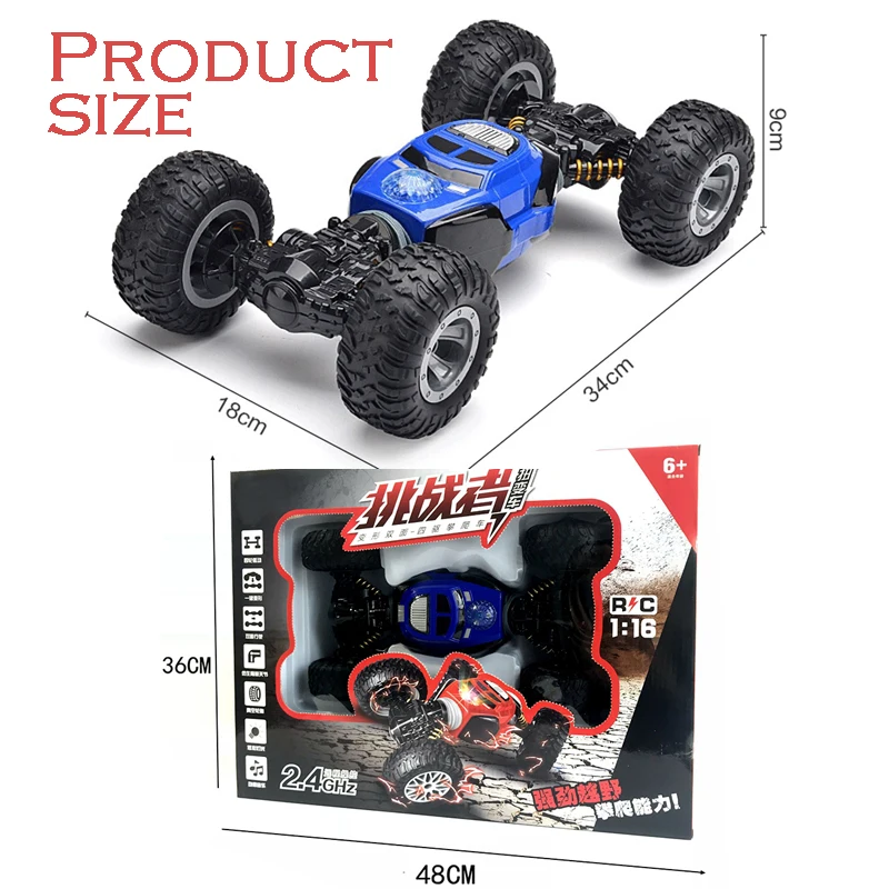 Автомобиль с дистанционным управлением, высокая скорость, 3D Flip Buggy Crawler, работающий на батарейках, трюковая машина, Радиоуправление, светодиодный Дрифт, Деформация автомобилей