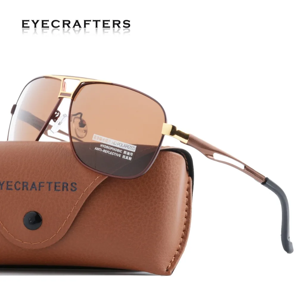 Солнцезащитные очки-авиаторы Мужские поляризационные зеркальные в алюминиевой