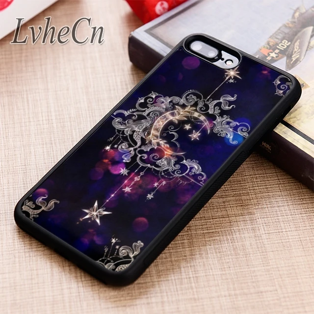 Чехол для телефона LvheCn с полумесяцем луной iPhone 5 6 6s 7 8 plus X XR XS max 11 12 Pro Samsung Galaxy S7 edge S8