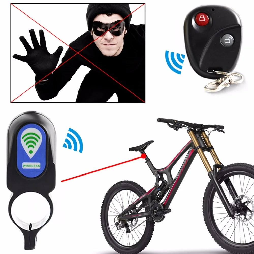 Bicycle Alarm Lock Anti-theft With Remote Controller Riding Cycling Security Vibration Accessories New | Спорт и развлечения