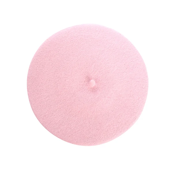 Light Pink 23 Цвета, шерсть, берет для женщин, зимняя однотонная вязаная шапка для девочек, Elengant Bonnet, простая теплая французская шапка, берет для женщин, шапка художника - Цвет: Light Pink