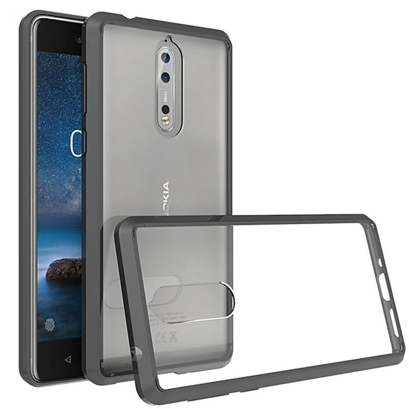 Прозрачный чехол для телефона Nokia 8 мягкий ударопрочный жесткий из ТПУ прозрачный