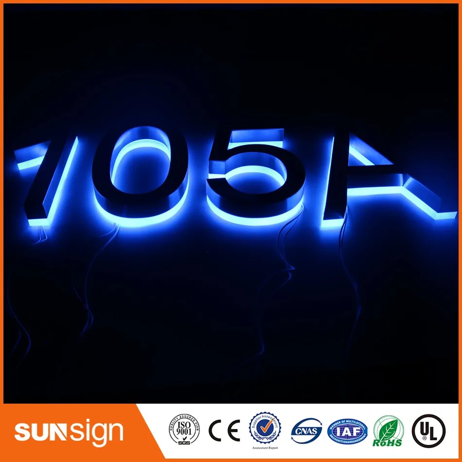 H 20 см Sunsign 0-9 современные светодиодные Номера для дома светодиодный стали |