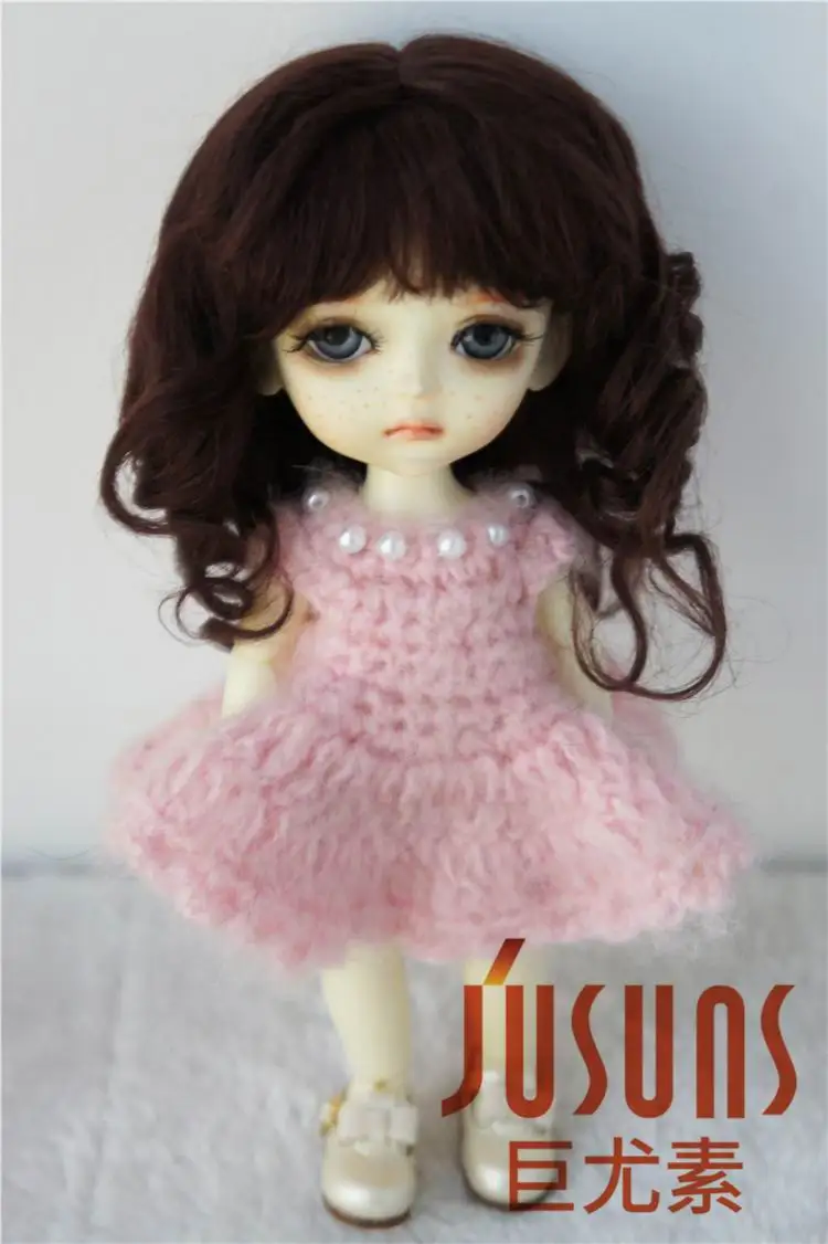 Coffee Black M7 D20313 1/8 BJD мохер парик красивые вьющиеся кукольные Волосы Принцесса длинные вьющиеся парики 5-6 дюймов кукла аксессуары - Цвет: Coffee Black M7