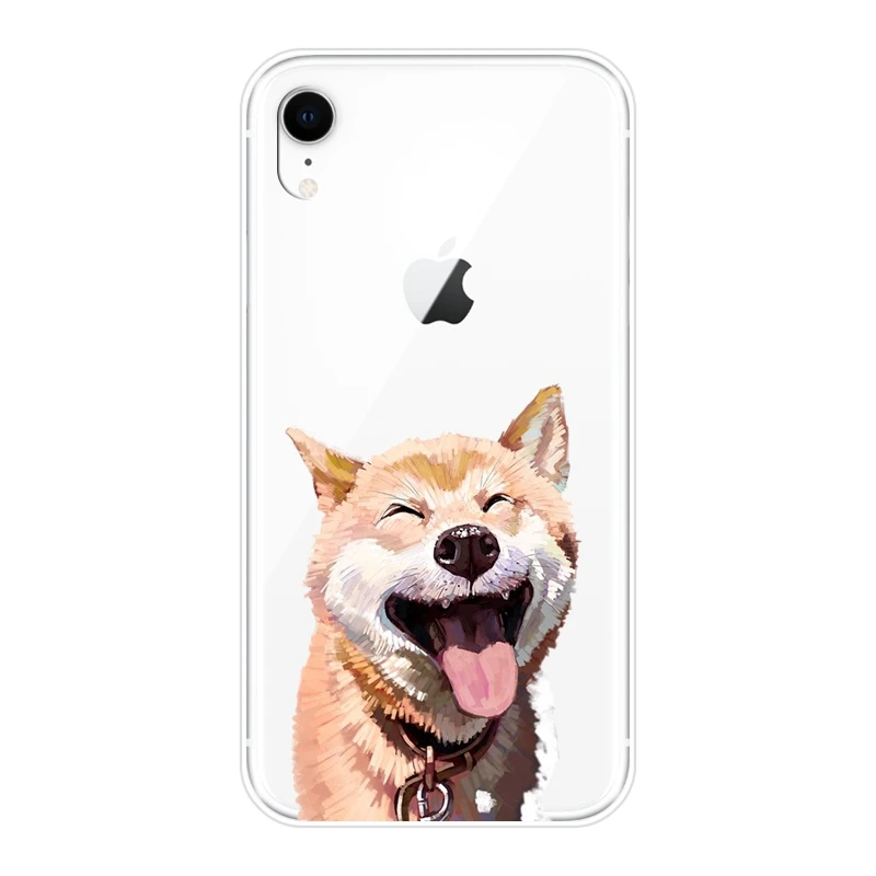 Чехол для iPhone 6 S 7 8 X XR XS Max Сиба ину собака каваи кошка Мягкая силиконовая задняя