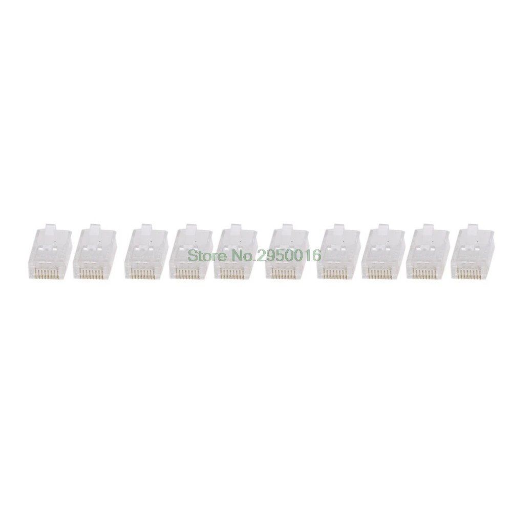 10 шт./компл. 8-Pin разъем RJ45 CAT6 модульный с украшением в виде кристаллов разъем сетевой кабель Вилки модульный разъем Ethernet высокого качества C26