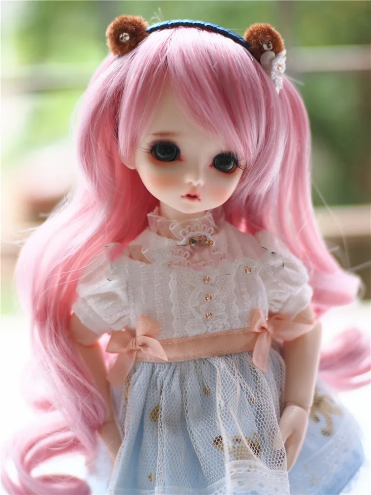 

Высокое качество 1/3 1/4 1/6 розовый цвет длинные волнистые волосы SD BJD кукольные парики