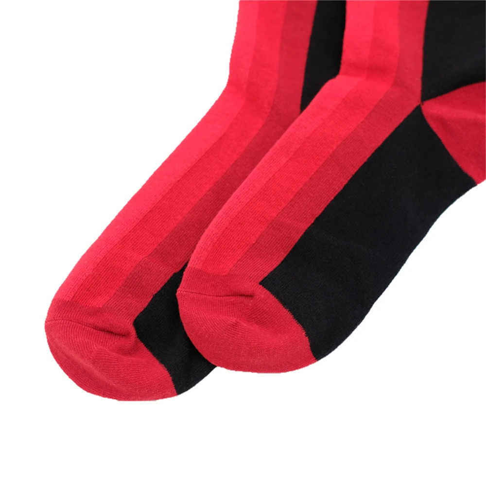 

Women's spring autumn cotton crew socks fashion street trend red and black stitching color casual wild funny happy Girl's socks