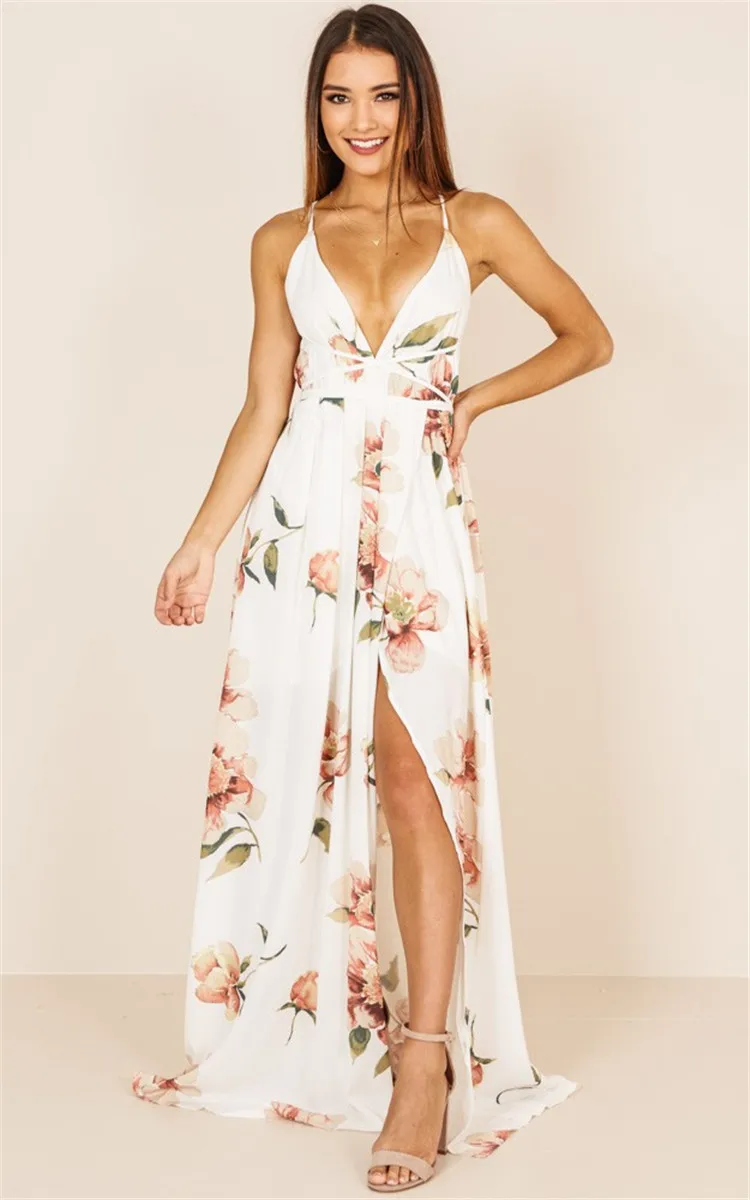 Beateen Boho Цветочный Принт женское платье sexy V средства ухода за кожей шеи ремень