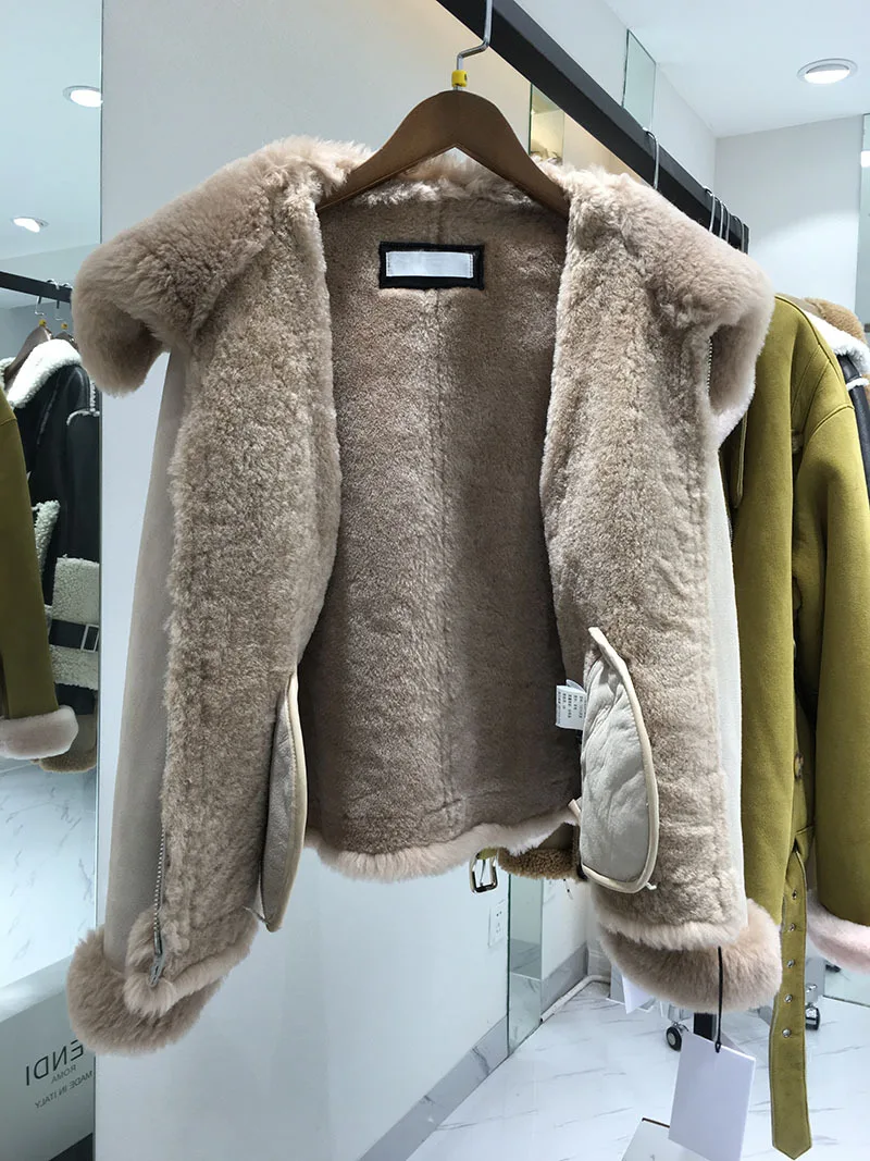 Новый короткий мотоциклетный костюм из меха Haining 2018 женская кожаная блузка норки