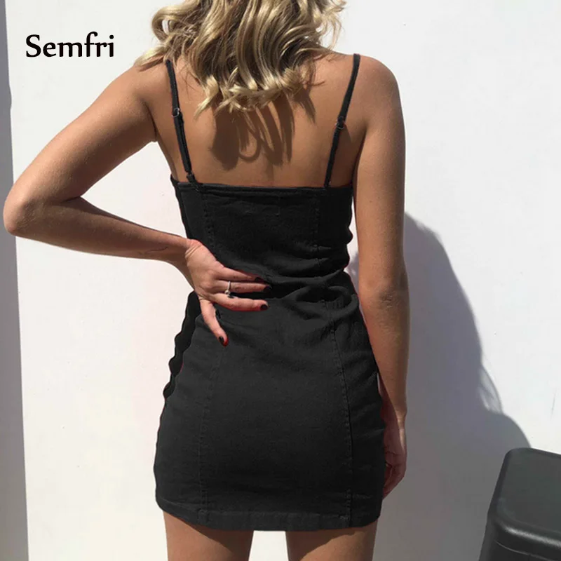 

Semfri Sexy Tight Dress Women Summer Mini Bodycon Dress Spaghetti Strap Party Night Dress with Zip 2019 Slim Vestidos De Fiesta