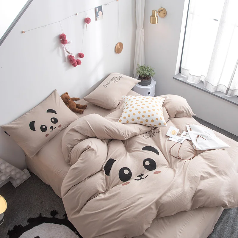Паркшин панда мультфильм Постельное белье дети пододеяльник набор двуспальная