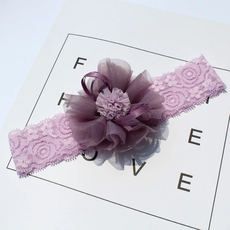2018 Promotion 12pcs/lot gause Flower with hollow out rose lace Headband Girls dress up gift 6color in stock | Детская одежда и