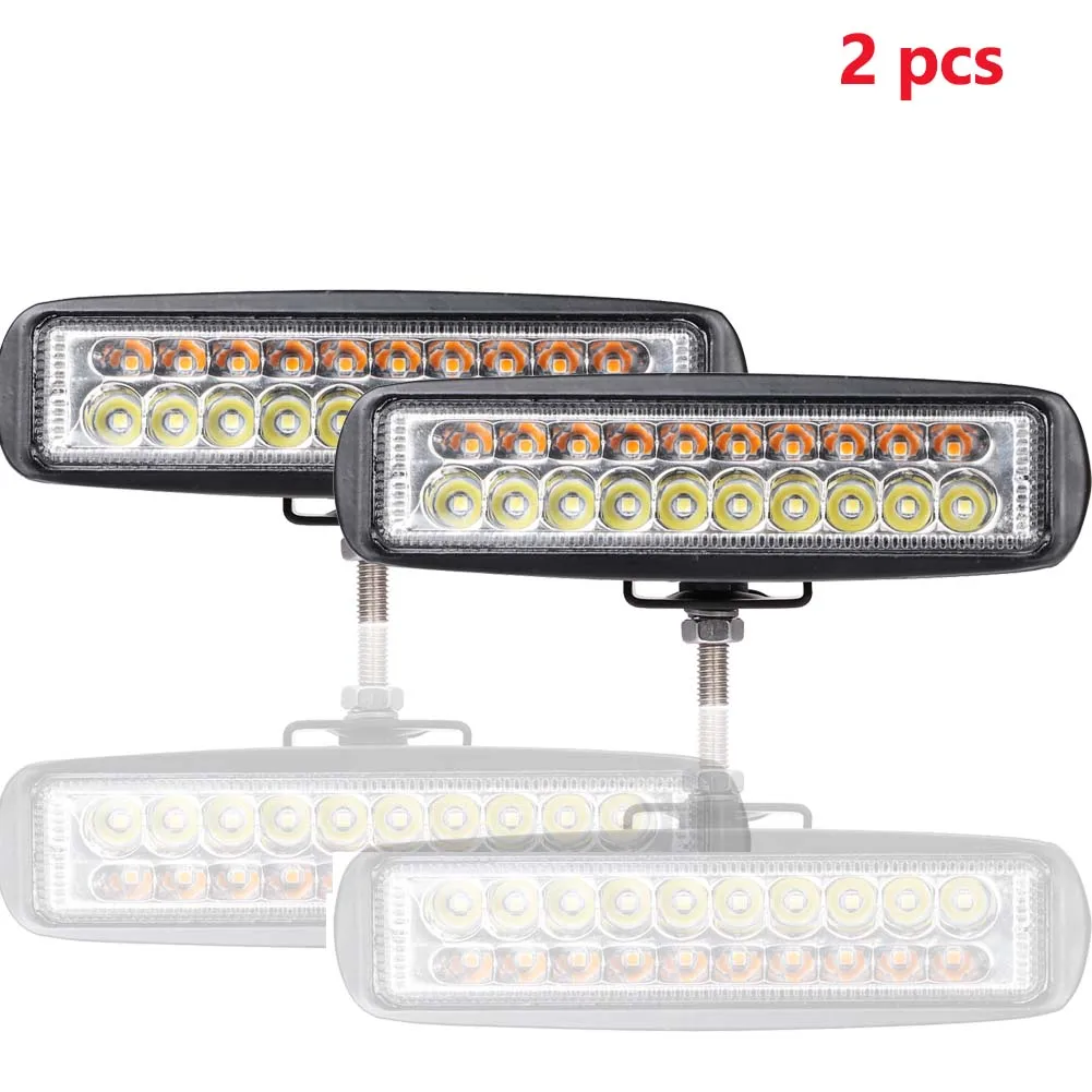2pcs ADZOON 60 Вт 6 дюймов светодиодный противотуманный светильник Точечный янтарный и белый двойной цвет внедорожный светодиодный светильник для автомобиля для Ford Toyota SUV 4WD Offroad - Цвет: 2pcs