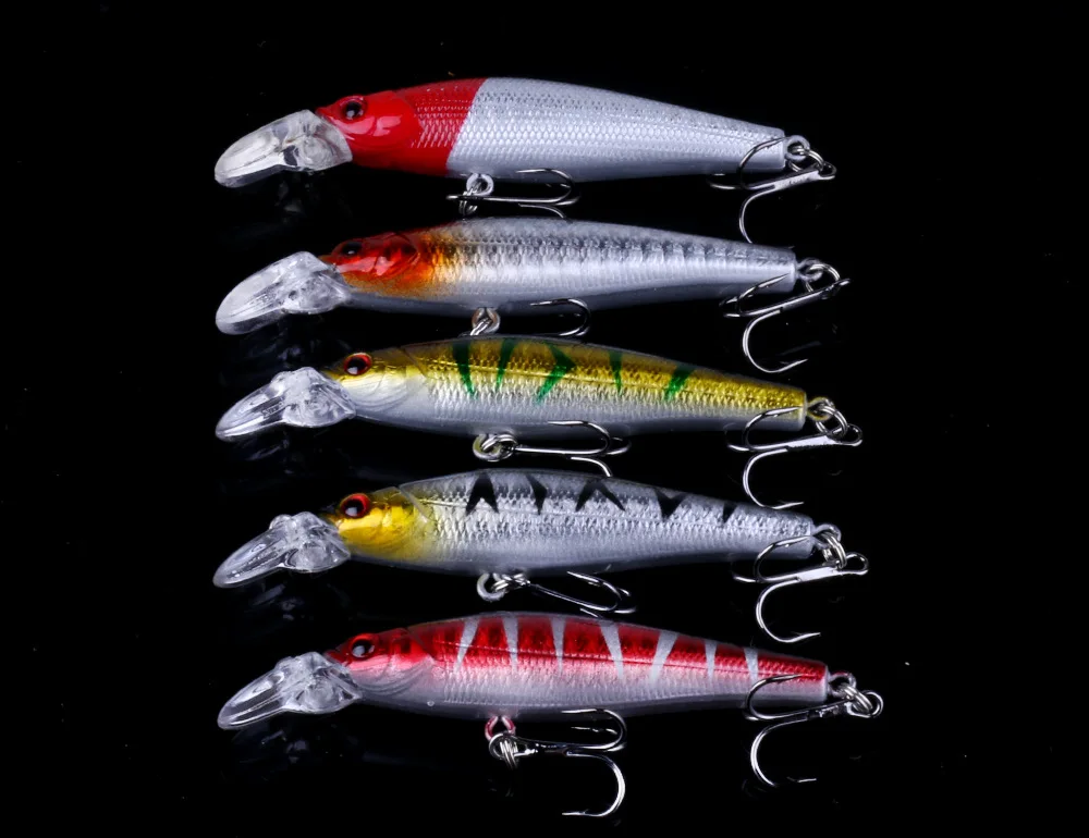56 шт. гольян набор Crankbait смешанные размеры рыболовных приманок искусственные