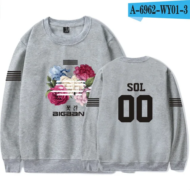 gray Bigbang big bang bangtan Толстовка kpop Корейская harajuku Толстовка moletom feminino модный брендовый спортивный костюм размера плюс 4xl - Цвет: gray
