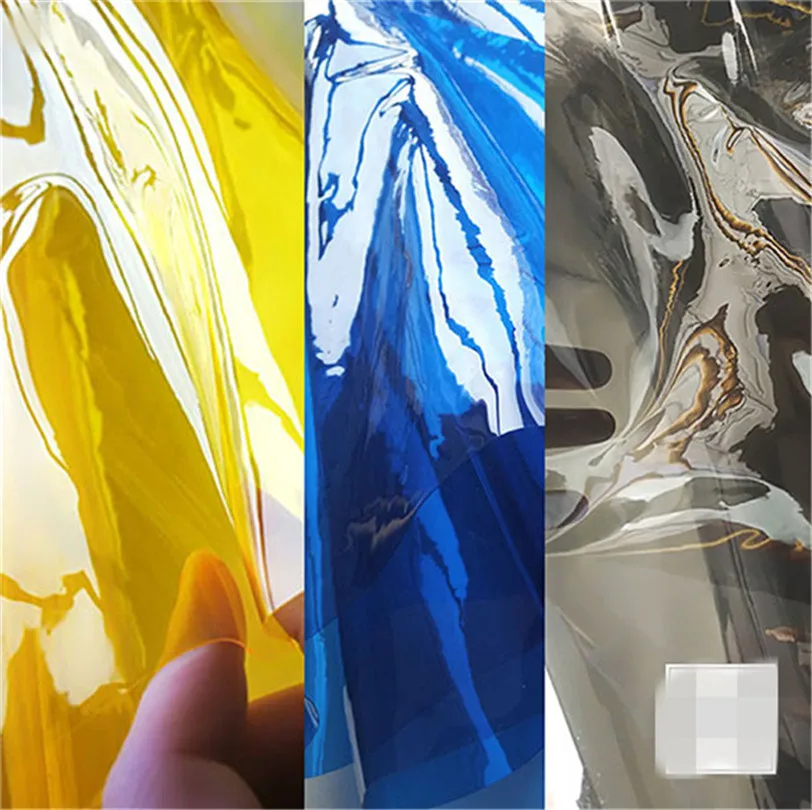 50 см* 90 см/шт. Водонепроницаемая серия/радужный сахарный прозрачный цветной плащ ПВХ пальто/Сумка/Силуэт ткань дизайнер