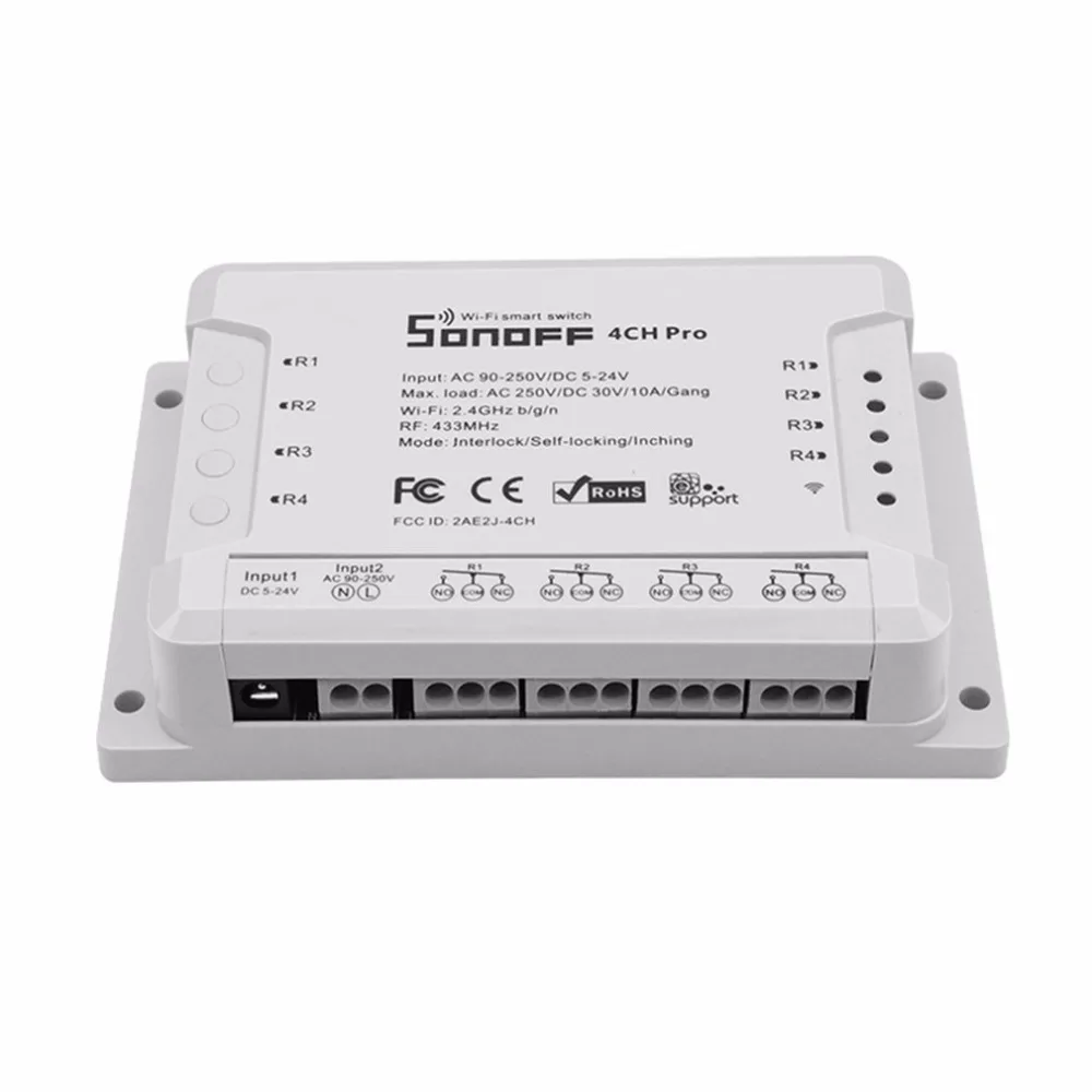 Sonoff 4CH Pro 4 банды Wi Fi Беспроводной смарт переключатель 433 МГц пульт дистанционного