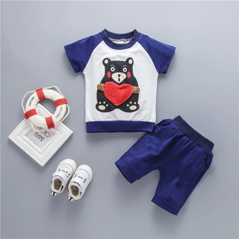 2 шт. для маленьких мальчиков детские малышей Повседневное Одежда Комплекты