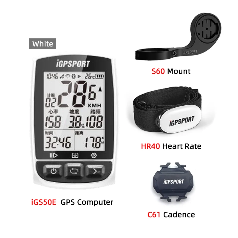 iGS50E Group F I gps порт iGS50E gps компьютер Велоспорт ANT+ велосипед беспроводной компьютер цифровой спидометр одометр подсветка IPX6 Водонепроницаемый компьютер - Цвет: iGS50E Group F