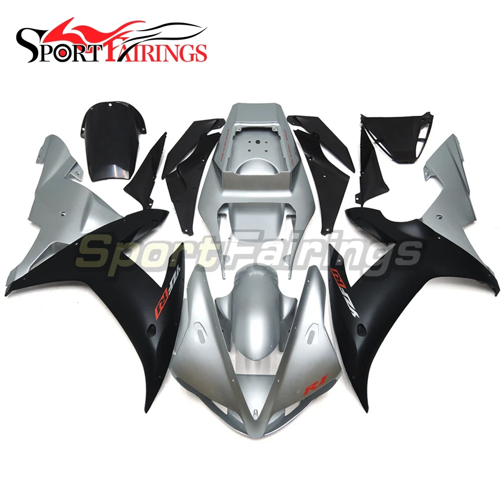 

Пластмассовые полные Обтекатели для Yamaha YZF 1000 R1 02 03 2002 2003 ABS Обтекатели для мотоцикла Carene серебристый черный матовый
