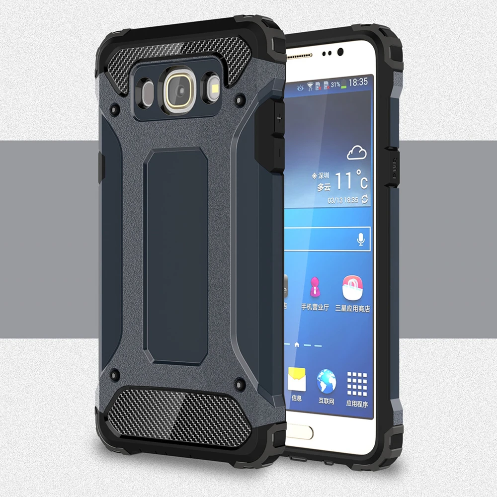 Navy Blue Чехол для samsung Galaxy J7 чехол резиновая броня жесткий чехол для телефона для samsung Galaxy J7 чехол для samsung J7 J710F < - Цвет: Navy Blue