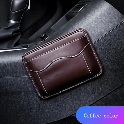 Coffee color Автомобильная сумка для хранения, упаковочная сумка для хранения швов, многофункциональная автомобильная коробка для хранения швов, коробка для мобильного телефона - Название цвета: Coffee color