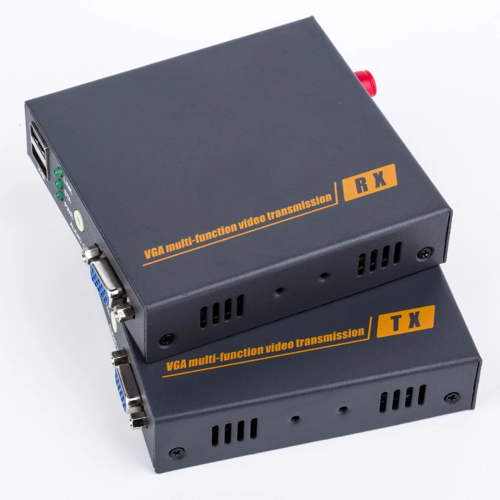 

VGA To FC Optical Fiber Media Converter Extender 20km One-way Audio KVM USB Port