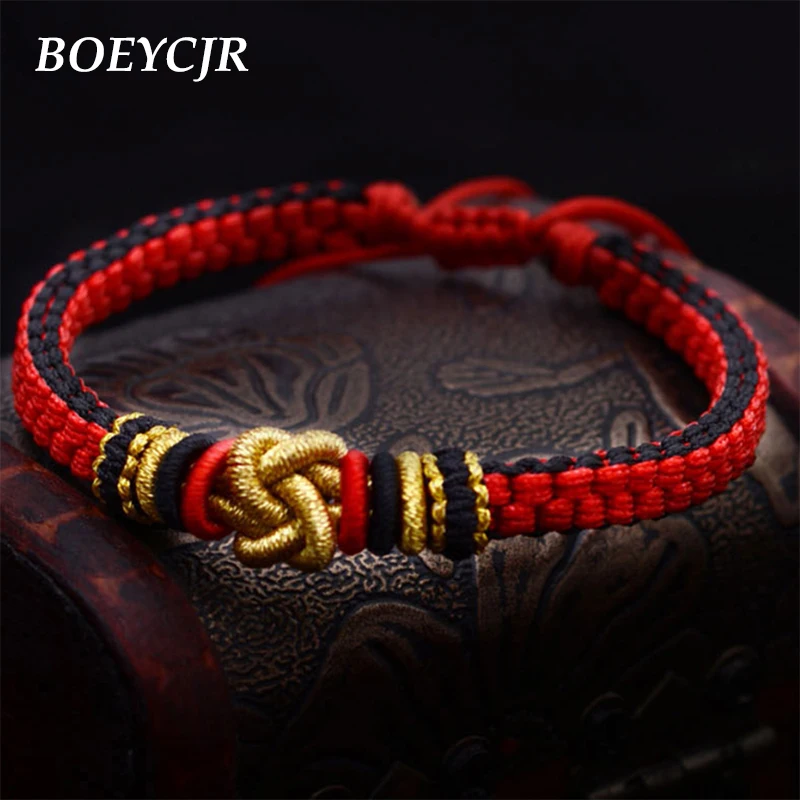 Мужской и Женский винтажный плетеный браслет BOEYCJR с узелком ювелирное изделие